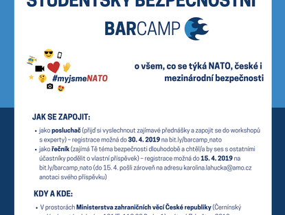 AMO uspořádá studentský bezpečnostní barcamp na téma NATO a české a mezinárodní bezpečnosti
